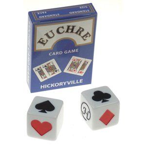 2 Euchre Playing Card Decks White Trump Suit Marker 1.1" Dice Scoring NEW Sealed